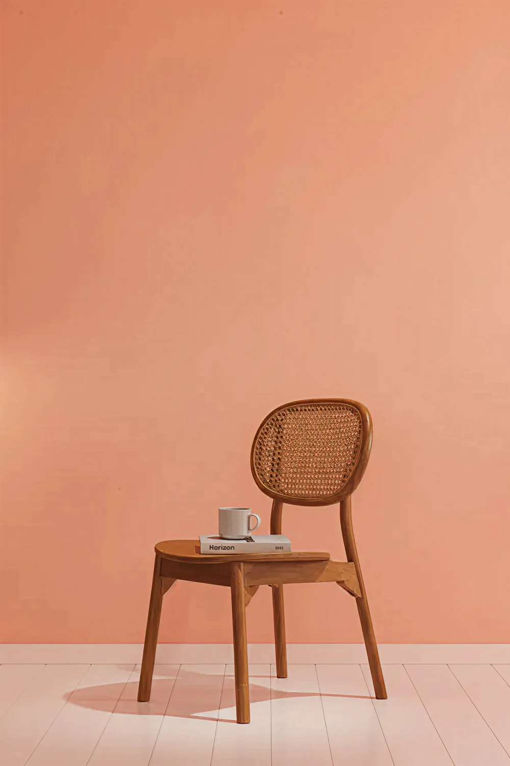 Chair against a warm peach background